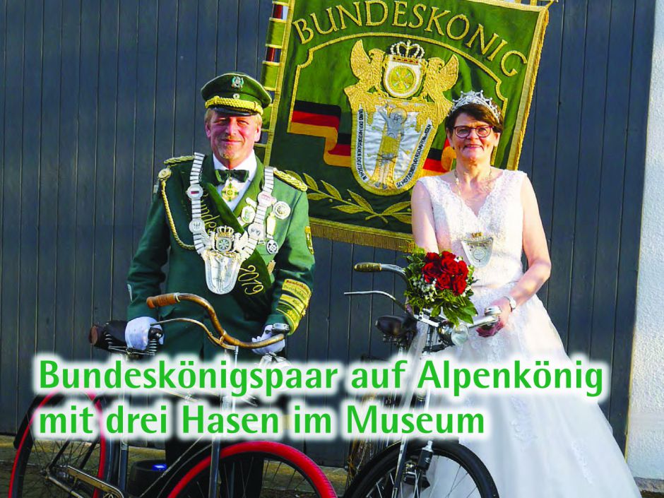 Im Fahrradmuseum mit dem Bundeskönigspaar